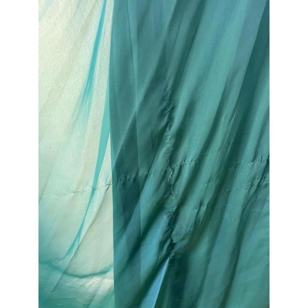 Prom Dress Strapless Teal Sweetheart Formal Medium Chiffon FLAW - Picture 3 of 8
